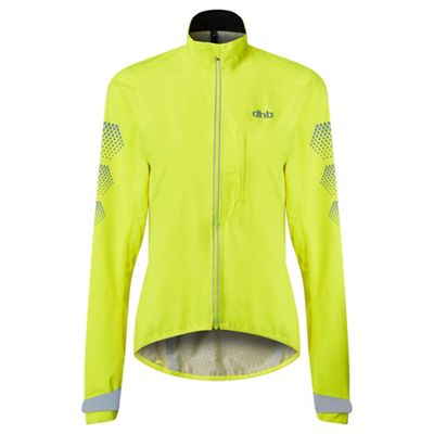 dhb Flashlight Womens Waterproof Jacket - Fluro Yellow - UK 16, Fluro Yellow
